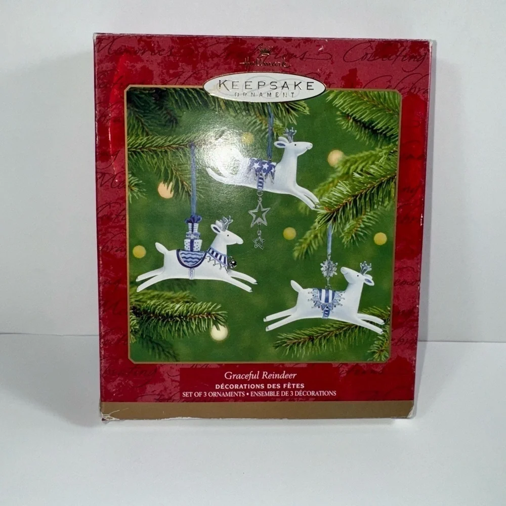 Hallmark Keepsake Ornament Graceful Reindeer  Porcelain Vintage 2001